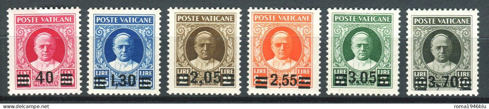 VATICANO 1934 PROVVISORIA SERIE CPL. ** MNH BEN CENTRATA C. ENZO DIENA - Ungebraucht