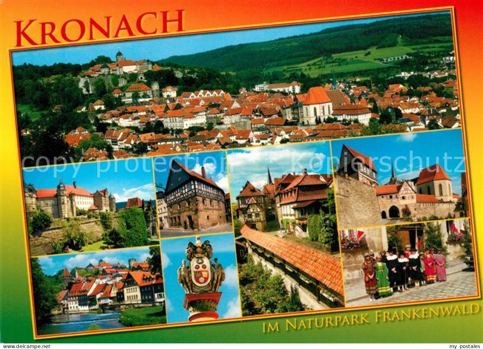 73265936 Kronach Oberfranken Stadtpanorama Veste Rosenberg Altstadt Fachwerkhaus - Kronach