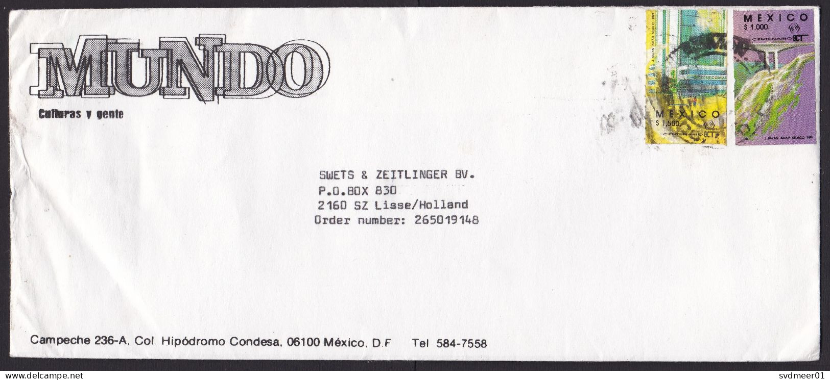Mexico: 3x Cover To Netherlands, 1990s, 2 Stamps Each, Transport, Bus, Bridge, Satellite (minor Damage) - Mexique
