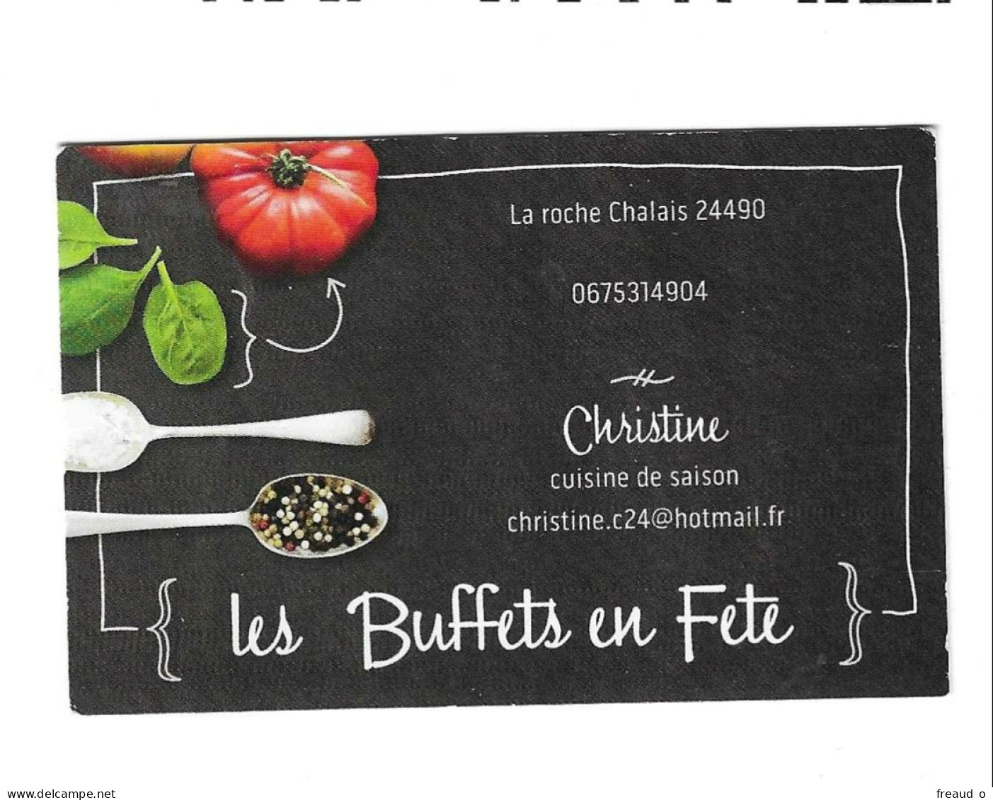 Carte De Visite RESTAURANT Les Buffets En Fete - 24490 La Roche Chalais - - Other & Unclassified