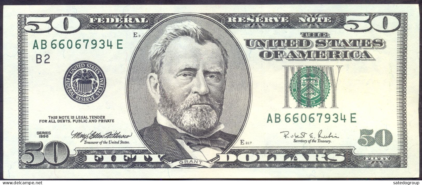 USA 50 Dollars 1996 B  - UNC # P- 502 < B2 - New York NY > - Federal Reserve (1928-...)