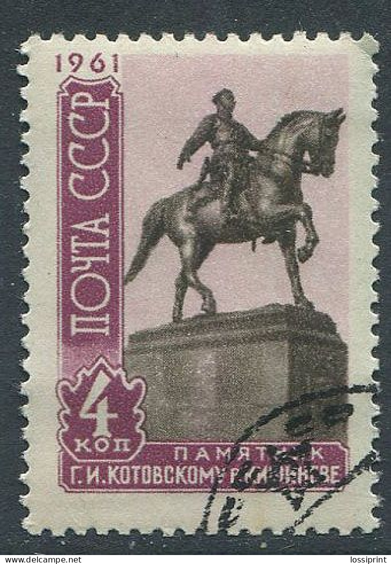 Soviet Union:Russia:USSR:Used Stamp G.I.Kotovskom Monument In Kishinev, 1961 - Monumentos
