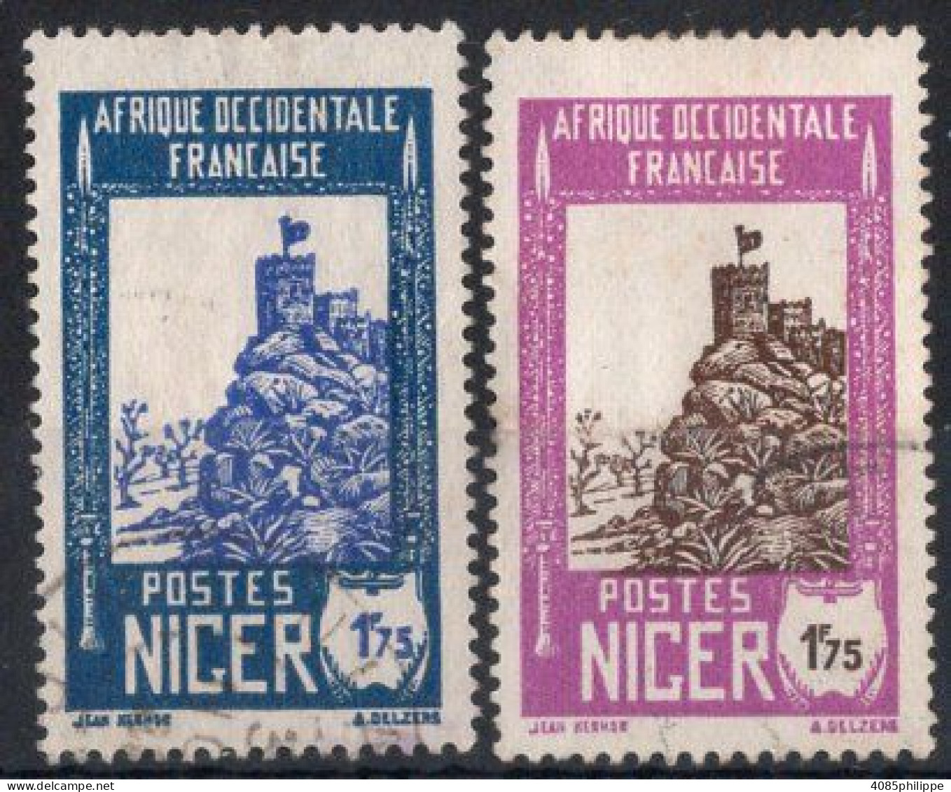 NIGER Timbres-poste N°47A & 47B Oblitérés Cote : 5€75 - Used Stamps