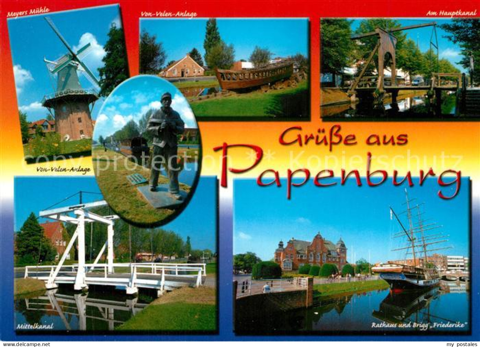 73263661 Papenburg Ems Meyers Muehe Hauptkanal Holzbruecke Hafen Mittelkanal Pap - Papenburg