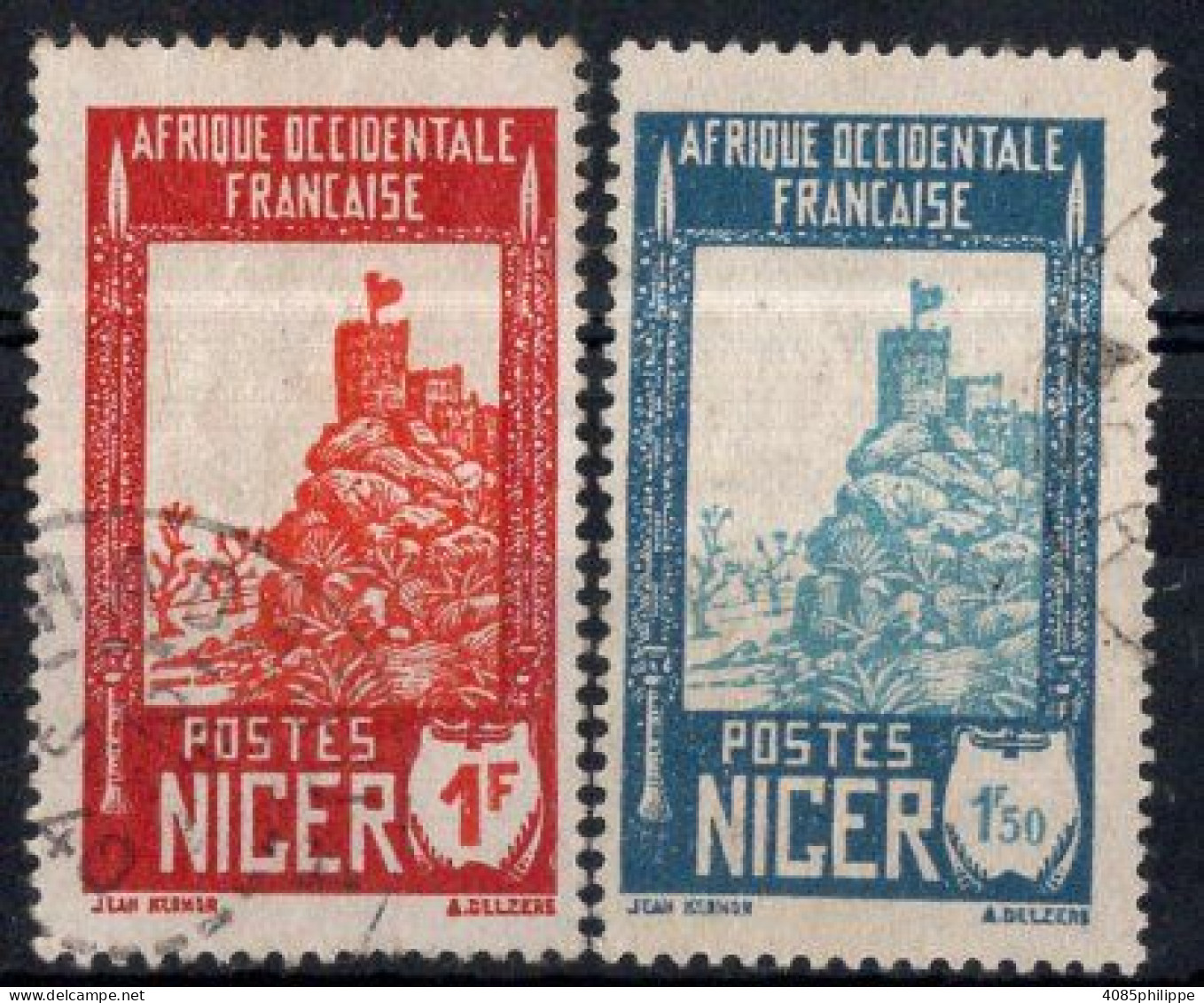 NIGER Timbres-poste N°45A & 47 Oblitérés Cote : 3€25 - Used Stamps