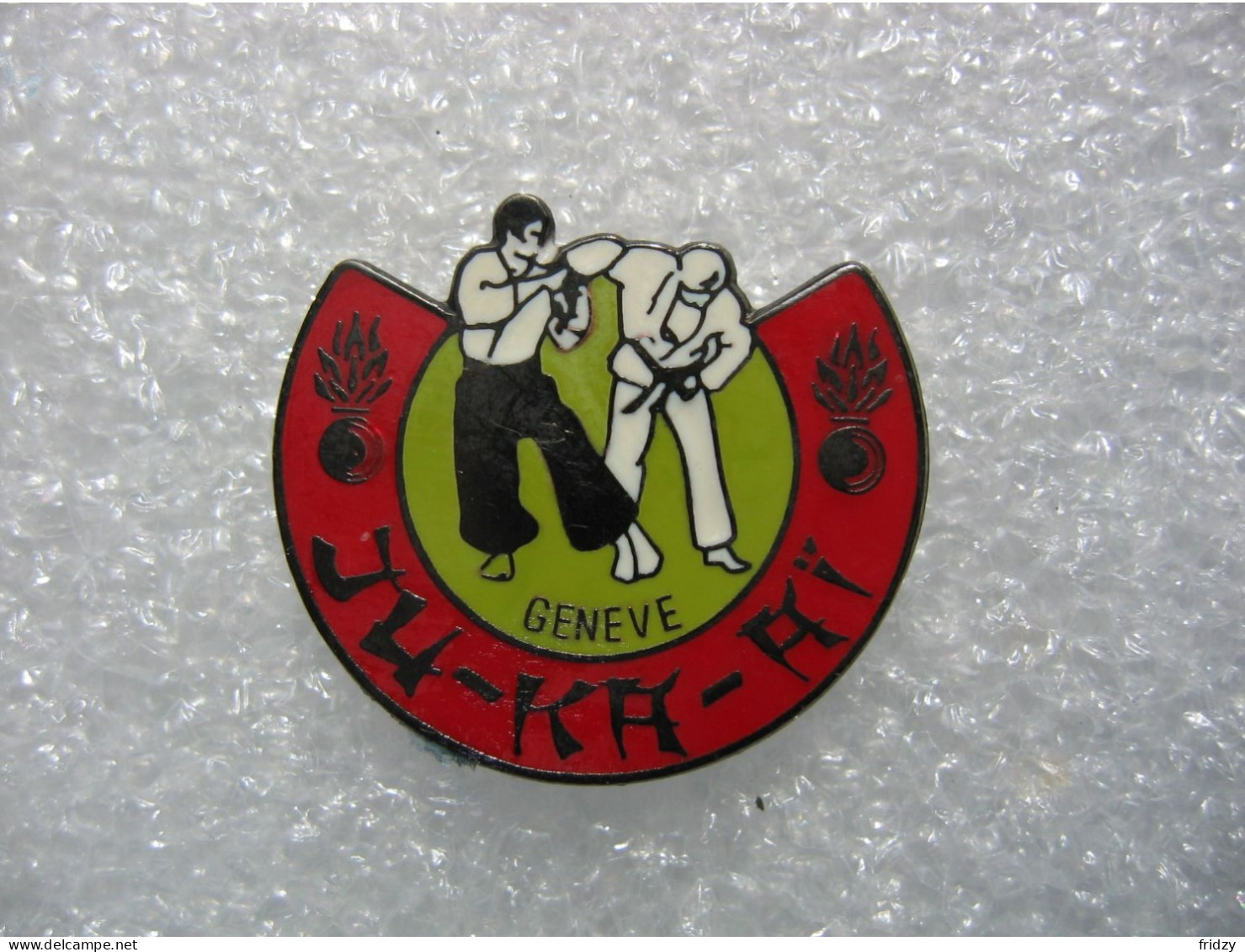 Pin's Du Club De Judo - Karaté - Aikido De La Ville De Genève En SUISSE. JU-KA-AI - Judo