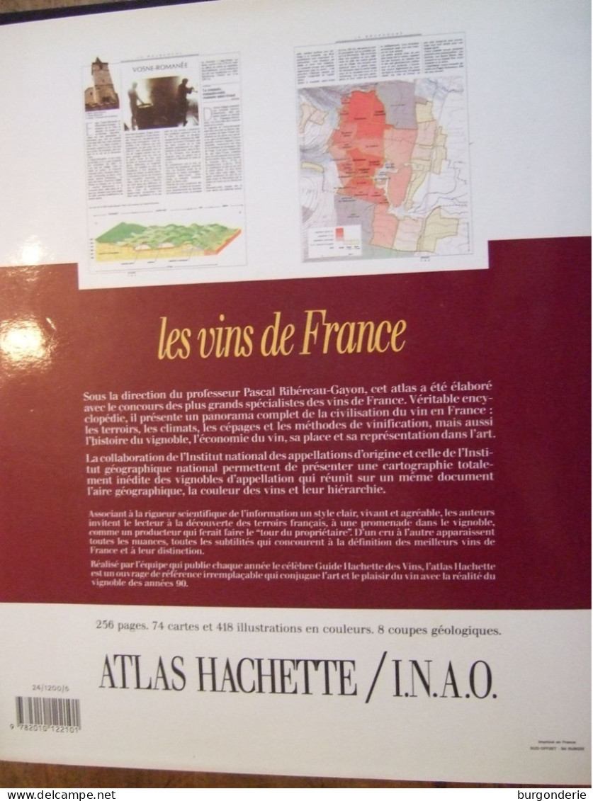 ATLAS / LES VINS DE FRANCE / HACHETTE  / 1989 - Enciclopedias