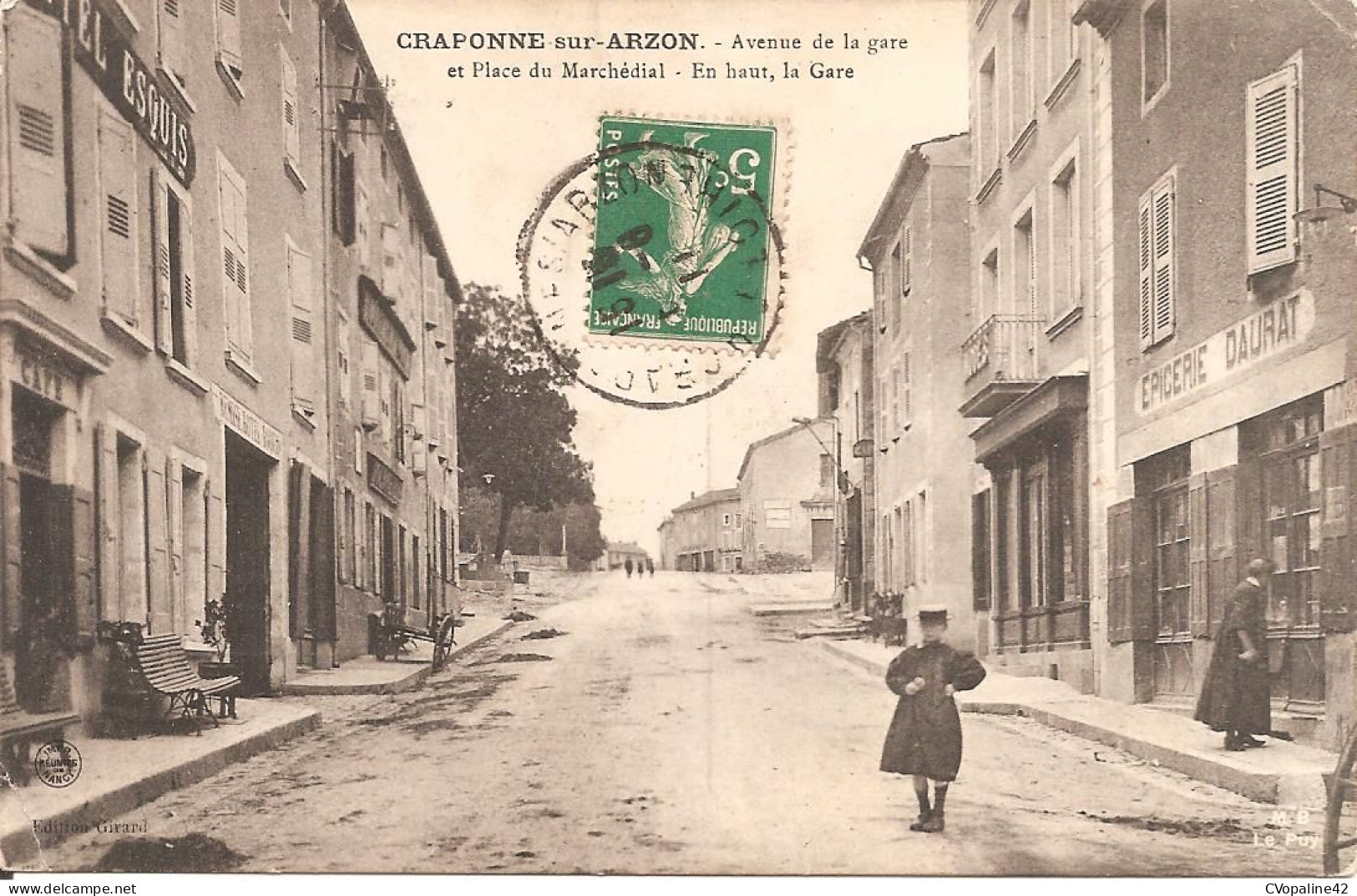 CRAPONNE-sur-ARZON (43) Avenue De La Gare Et Place Du Marchédial - En Haut , La Gare - Craponne Sur Arzon