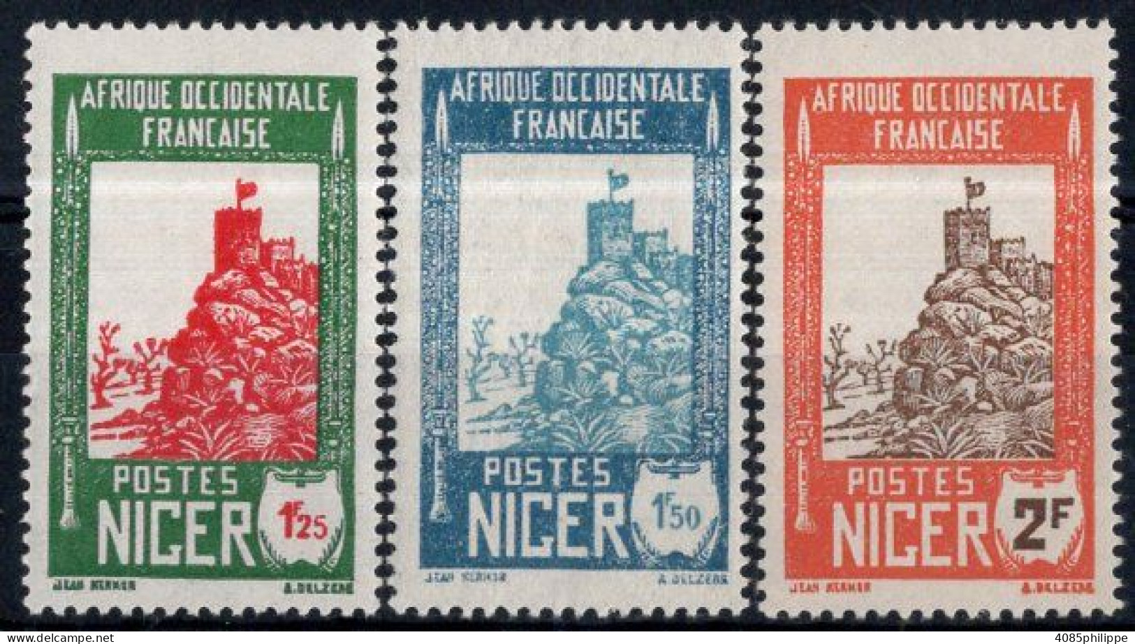 NIGER Timbres-poste N°46A*, 47* & 48* Neufs Charnières Cote : 3€50 - Neufs