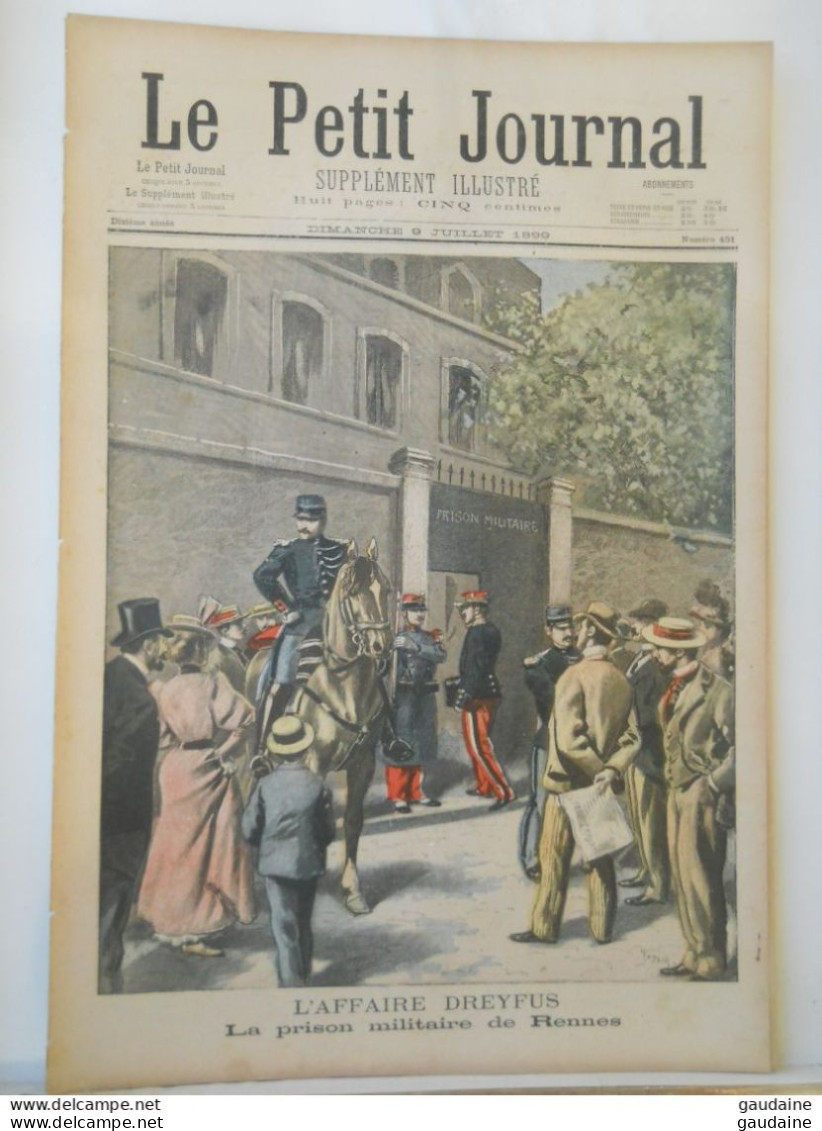 LE PETIT JOURNAL N°451 - 9 JUILLET 1899 - AFFAIRE DREYFUS - LES MARINS FRANCAIS A XERES - CORRIDA - Le Petit Journal