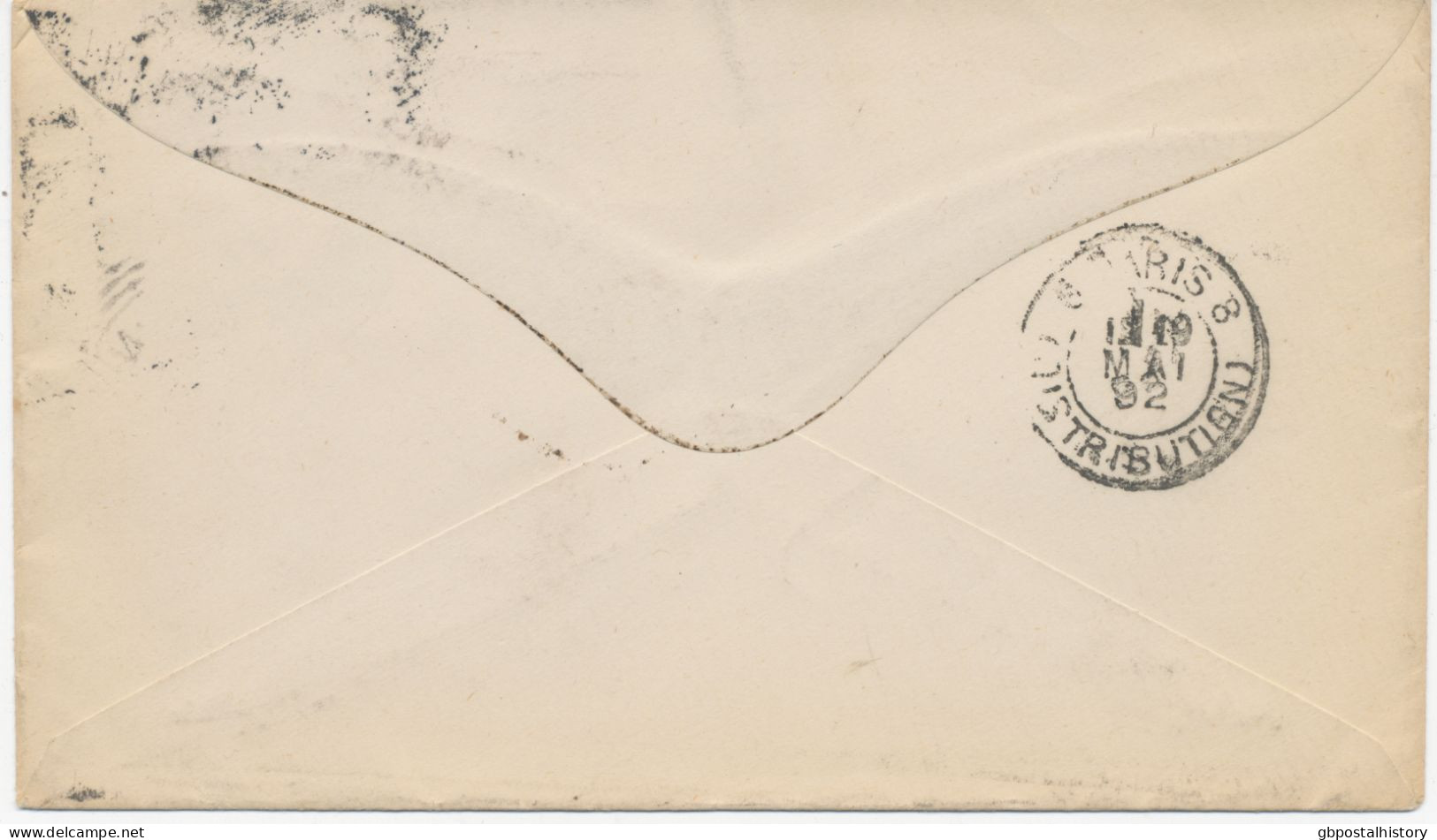 GB „LONDON-N-W.“ Superb Squared Circle Postmark Type I A-1 SC On Very Fine Cover With 2 ½d Jubilee To PARIS. 18.5.1892. - Covers & Documents