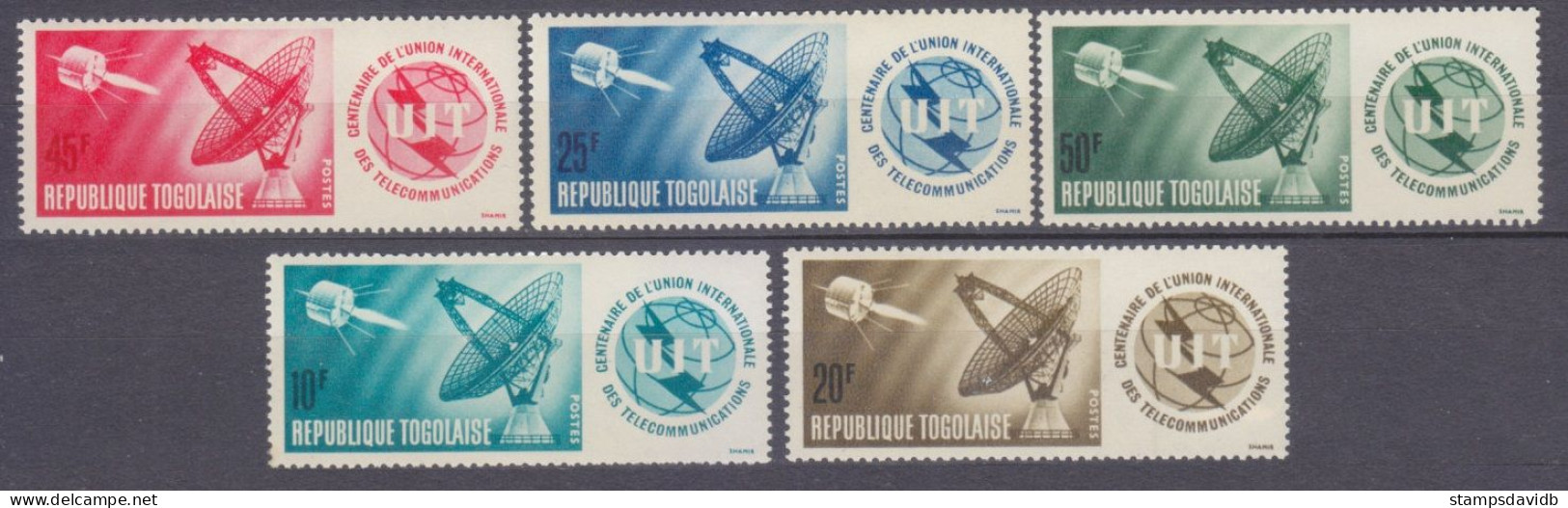 1965 Togo 457-461 100 Years Of ITU - UPU (Universal Postal Union)