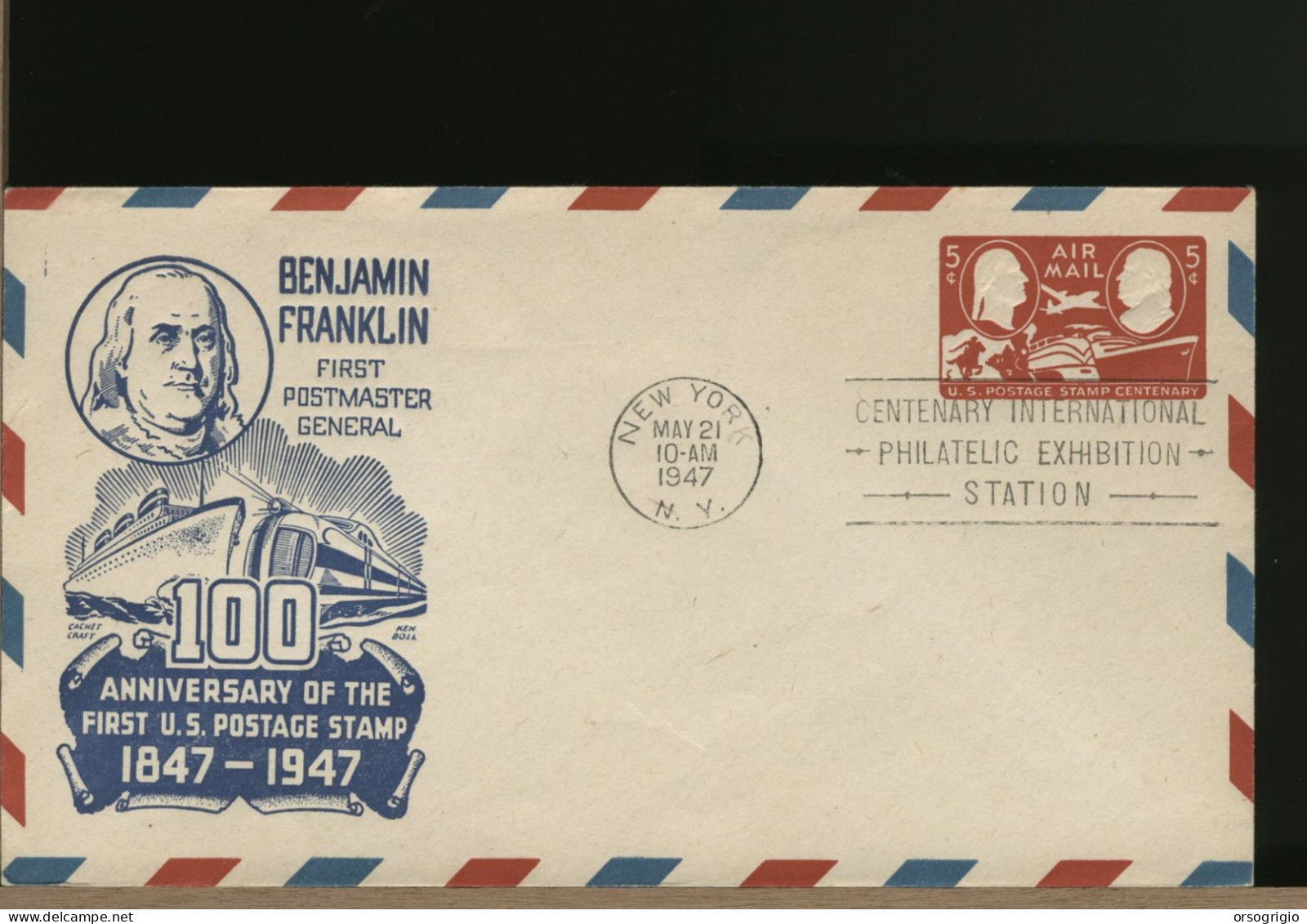 USA - Busta Intero Postale 1947 - AIR MAIL 5c. - 1941-60