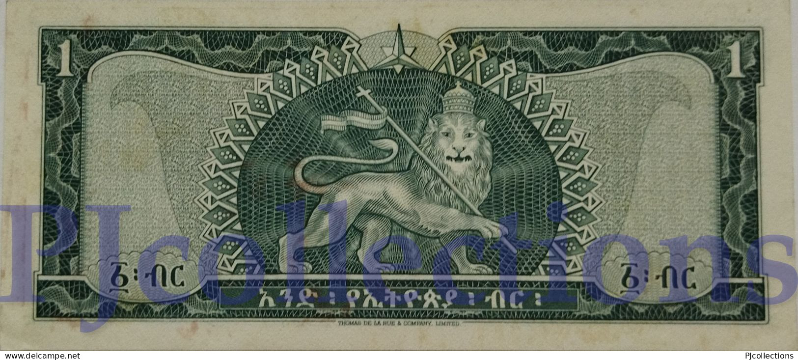 ETHIOPIA 1 DOLLAR 1966 PICK 25a AUNC W/LIGHT STAINS ON THE LEFT EDGE - Aethiopien