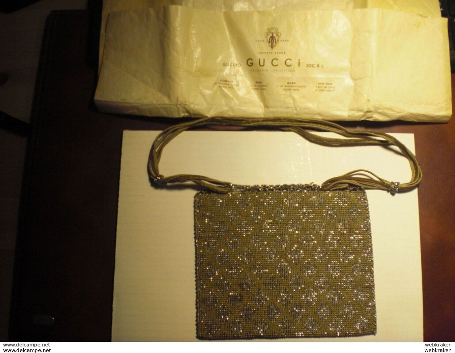 BORSETTA PICCOLA DA SERA MOTIVI PALLINE METALLICHE GUCCI VEDI DESCRIZIONE CM. 15,50 X 13 - Autres & Non Classés