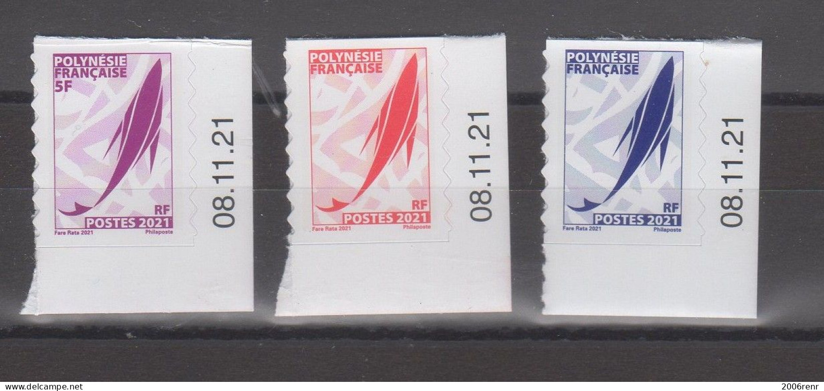 Polynésie Française Timbres De Carnet Autocollants à Usage Local "Marara" Bord De Carnet Coin Daté. - Carnets