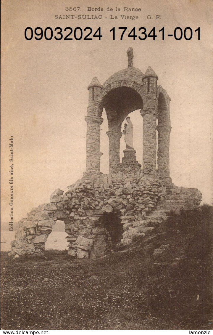 SAINT SULIAC -  3 Cpa   - Vue Générale / La Vierge. / La Vierge De Grainfolay..  ( Scans Recto-verso) - Saint-Suliac