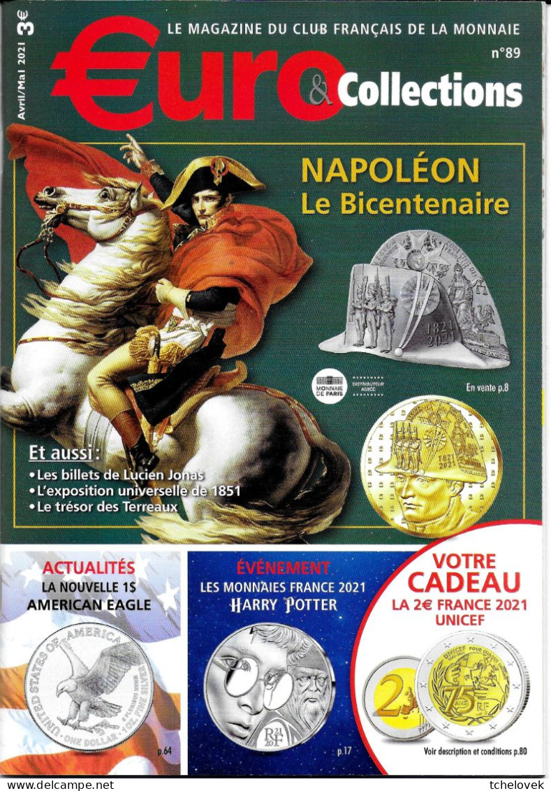 (Livres). Euro Et Collections N° 89. Napoleon American Eagle...& 90 Jean De La Fontaine & 91 Diana - Livres & Logiciels