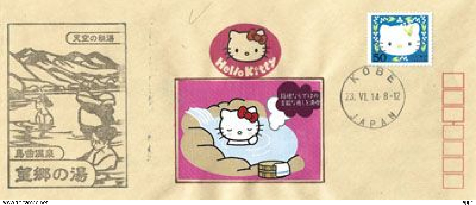 JAPAN. Hello Kitty ! (Sanrio) Letter From KOBÉ With Maku Onsen Postmark - Covers & Documents