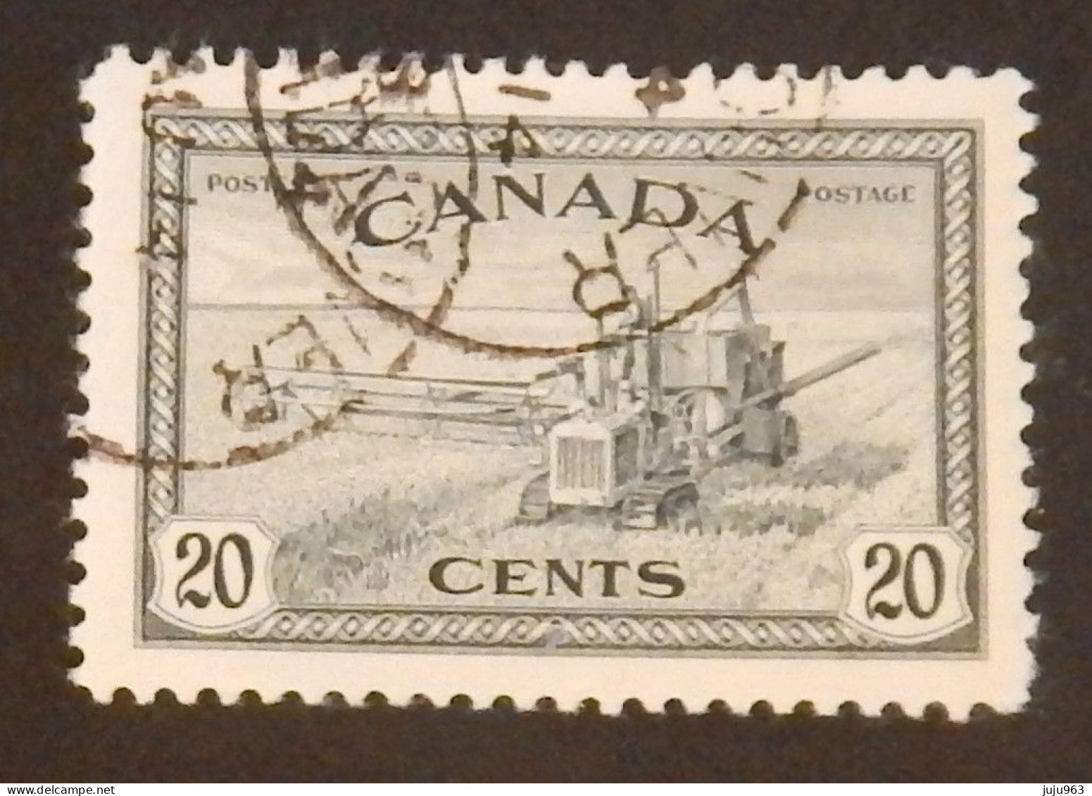 CANADA YT 222 OBLITÉRÉ "FAUCHEUSE-LIEUSE" ANNÉE 1946 - Usati