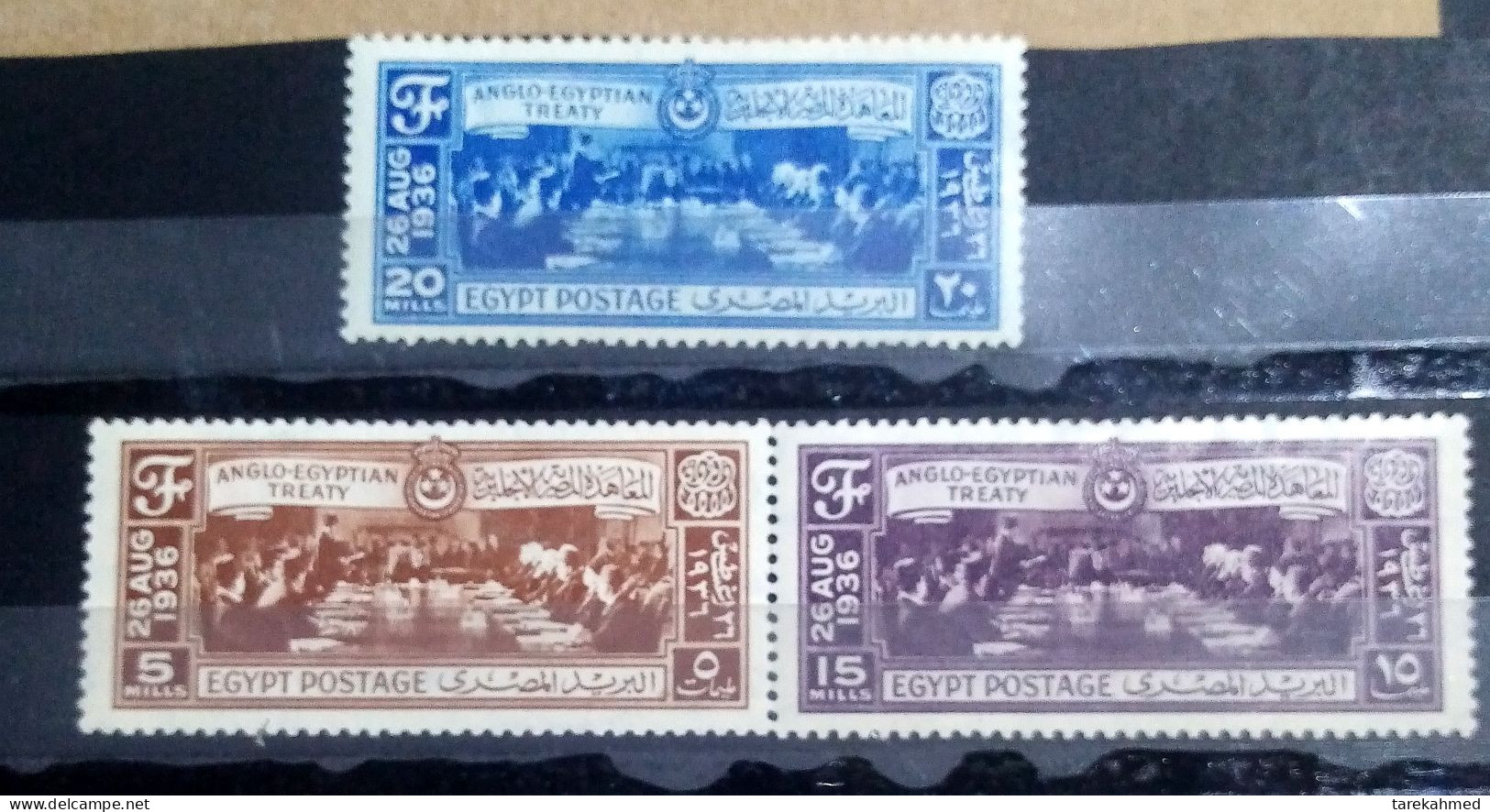 EGYPT 1936, Complete SET Of The Yt 184/86 ANGLO-EGYPTION TREATY, Original Gum, , MNH, The Blue One Is MLH - Neufs