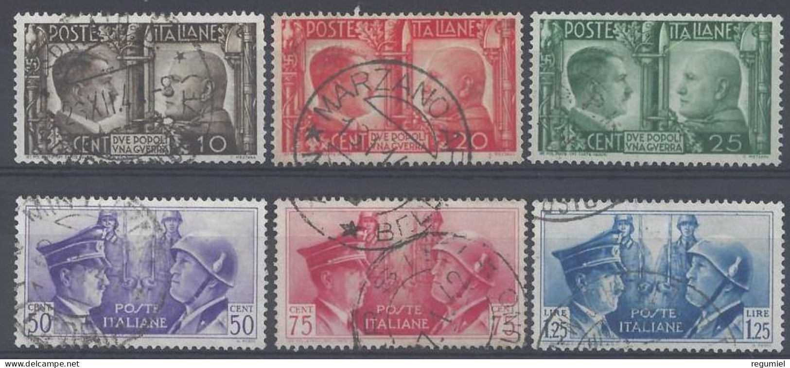 Italia U  432/437 (o) Usado 1941 - Used