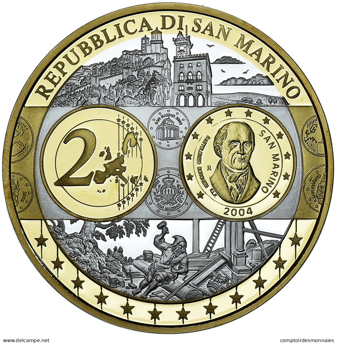 Saint Marin , Médaille, Euro, Europa, Politics, FDC, Argent - Andere & Zonder Classificatie