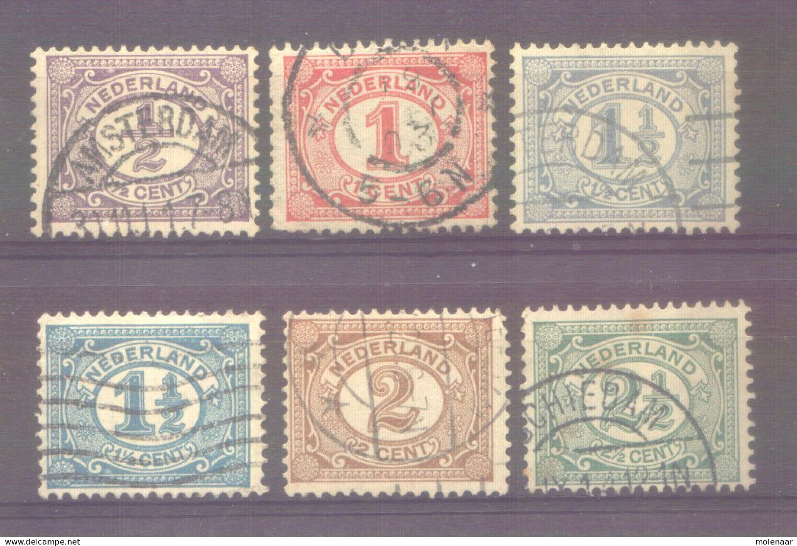 Postzegels > Europa > Nederland > Periode 1891-1948 (Wilhelmina) > 1910-29 > Gebruikt No.50-55 (11864) - Used Stamps