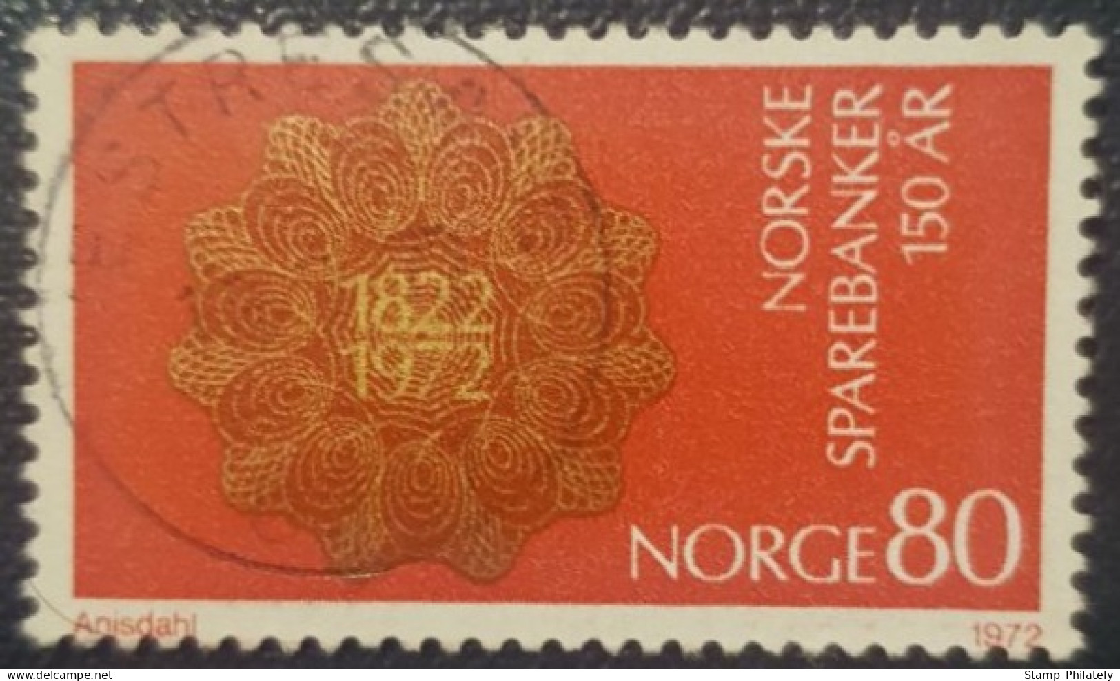 Norway 80 Used Postmark Stamp 1972 Banks - Oblitérés