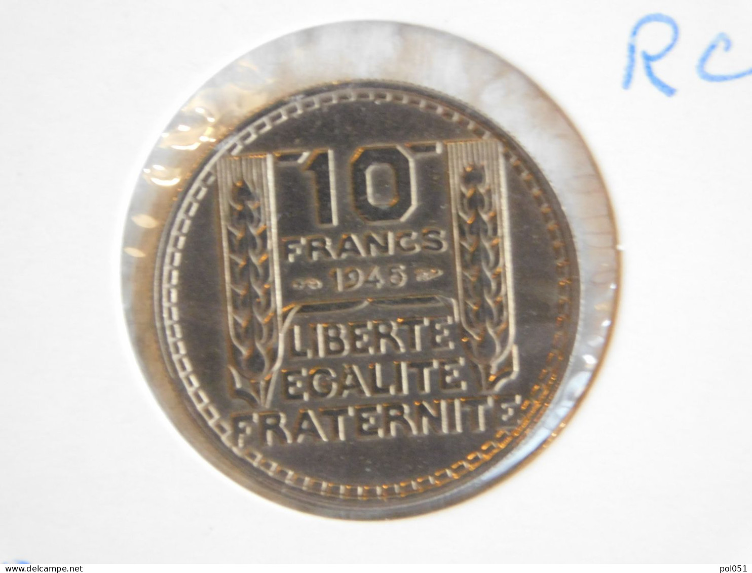 France 10 Francs 1945 TURIN, GROSSE TÊTE, RAMEAUX COURTS (951) - 10 Francs