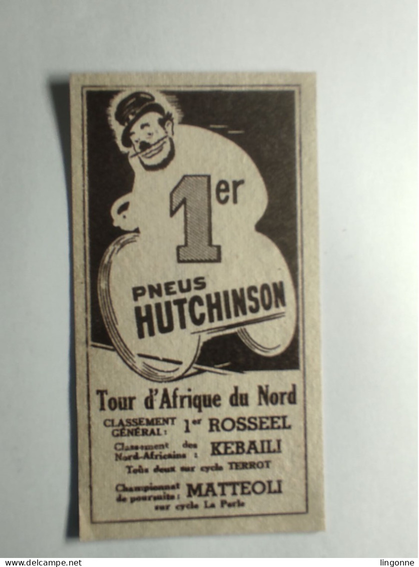 Cartonnage Publicitaire 1er PNEUS HUTCHINSON Tour D'AFRIQUE Du NORD ...Cycle TERROT 5,5 X 10,50 Env - Pubblicitari