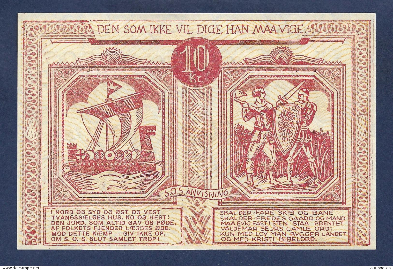 Denmark Haderslev 10 Kroner 1927 UNC - Denmark