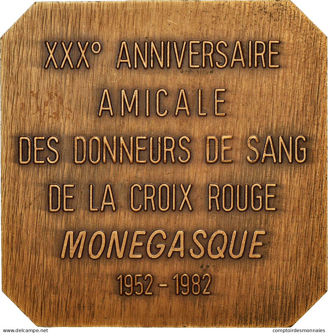 Monaco, Médaille, Donneurs De Sang De La Croix Rouge, 1982, SPL, Bronze - Andere & Zonder Classificatie