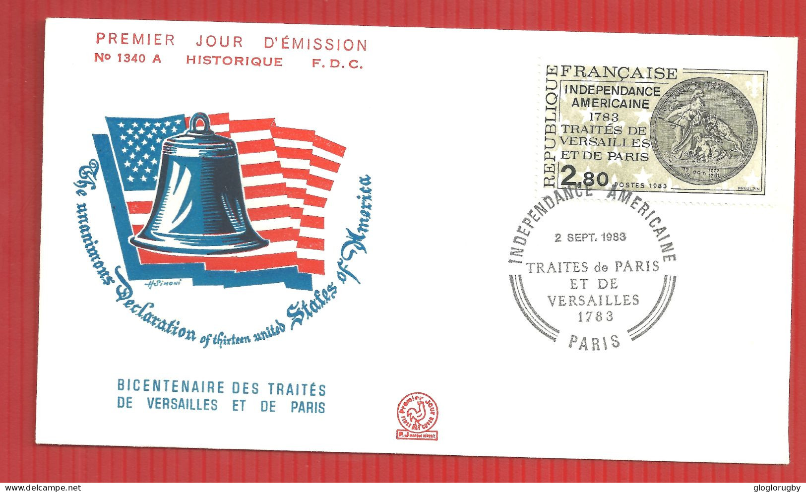 FDC 200 ANS  INDEPENDANCE AMERICAINE PARIS 1983 - Indépendance USA