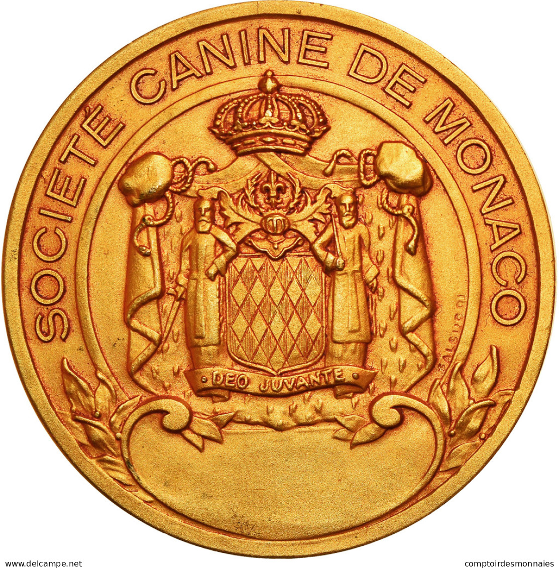 Monaco, Médaille, Société Canine De Monaco, Falcucci, SUP, Gilt Bronze - Andere & Zonder Classificatie