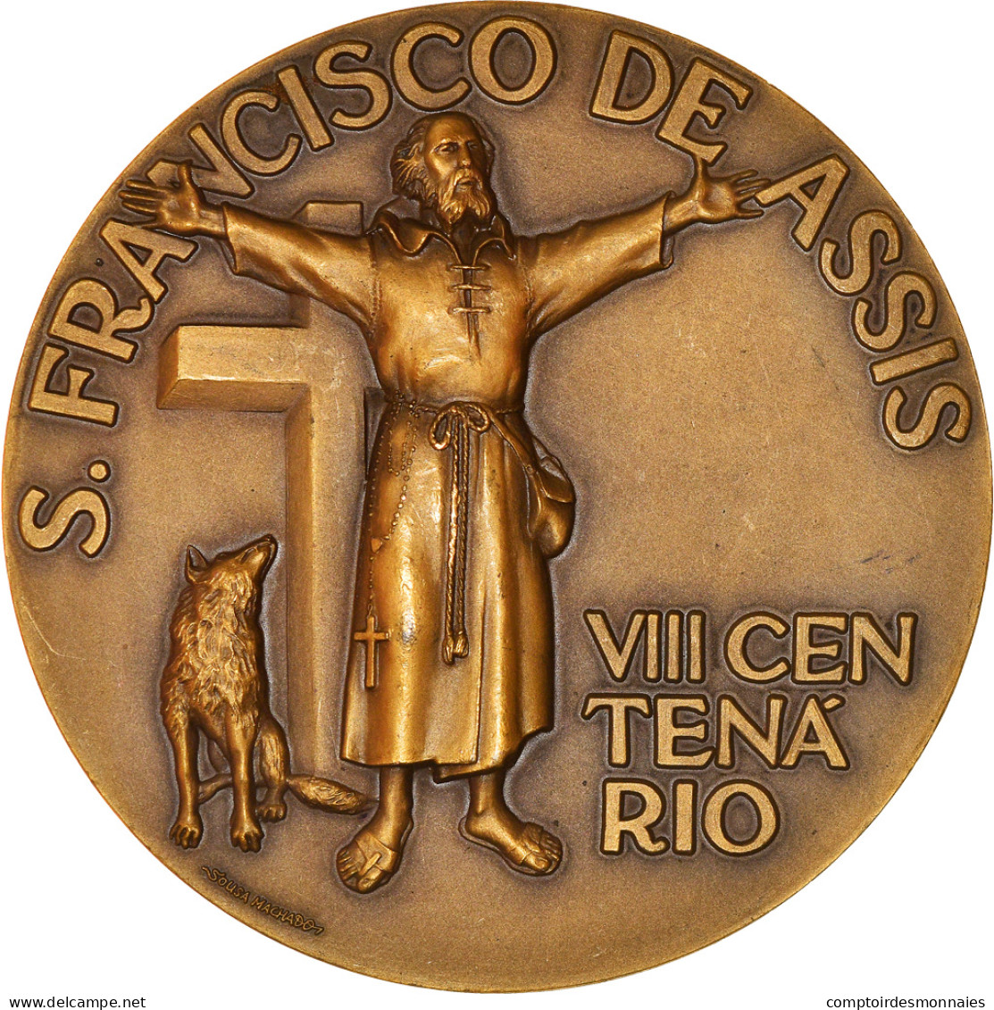 Portugal, Médaille, San Francisco De Assis, VII Centenario, Religions & - Andere & Zonder Classificatie