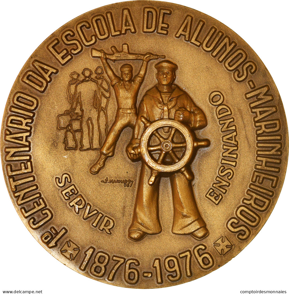 Portugal, Médaille, 1° Centenario Da Escola De Alunos-Marinheiros, Shipping - Andere & Zonder Classificatie