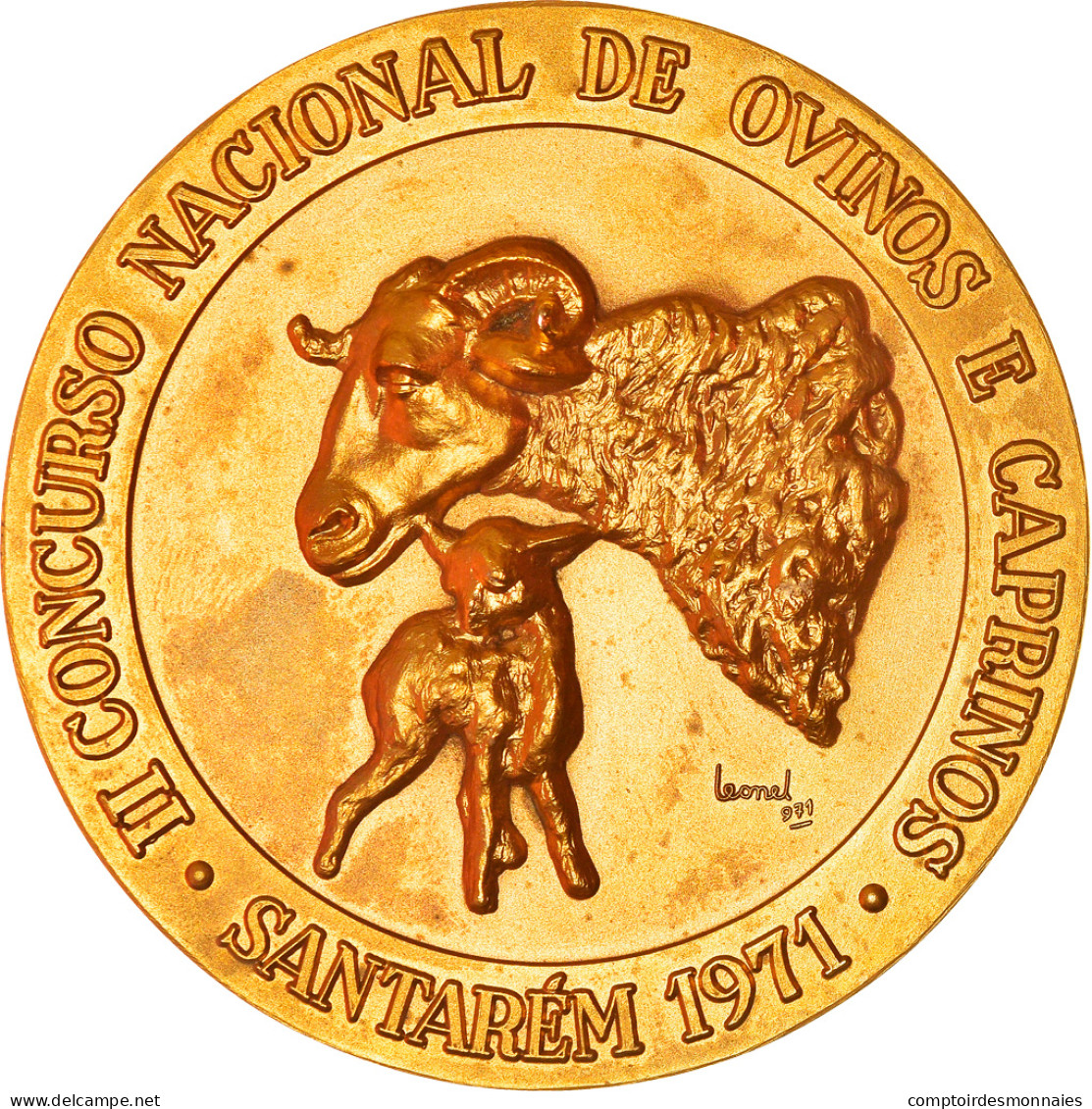 Portugal, Médaille, II Concurso Nacional De Ovinos, Santarem, 1971, Leonel - Andere & Zonder Classificatie