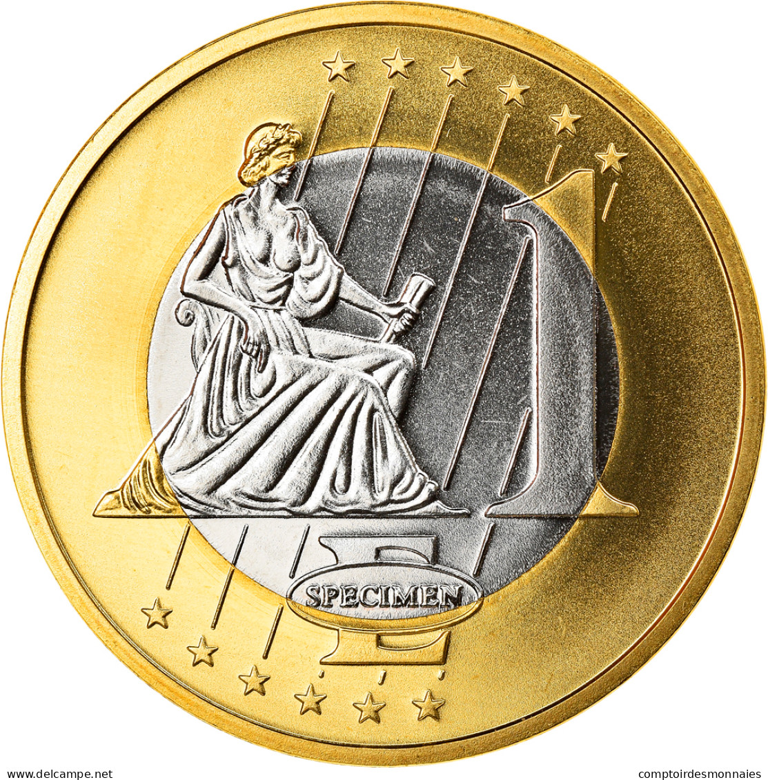 Monaco, Médaille, 1 E, Essai-Trial, 2005, FDC, Bi-Metallic - Andere & Zonder Classificatie