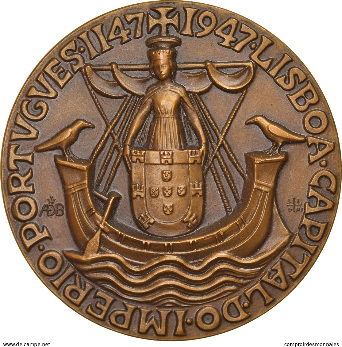 Portugal, Médaille, VIII Centenário Da Tomada De Lisboa Aos Mouros, 1947 - Andere & Zonder Classificatie