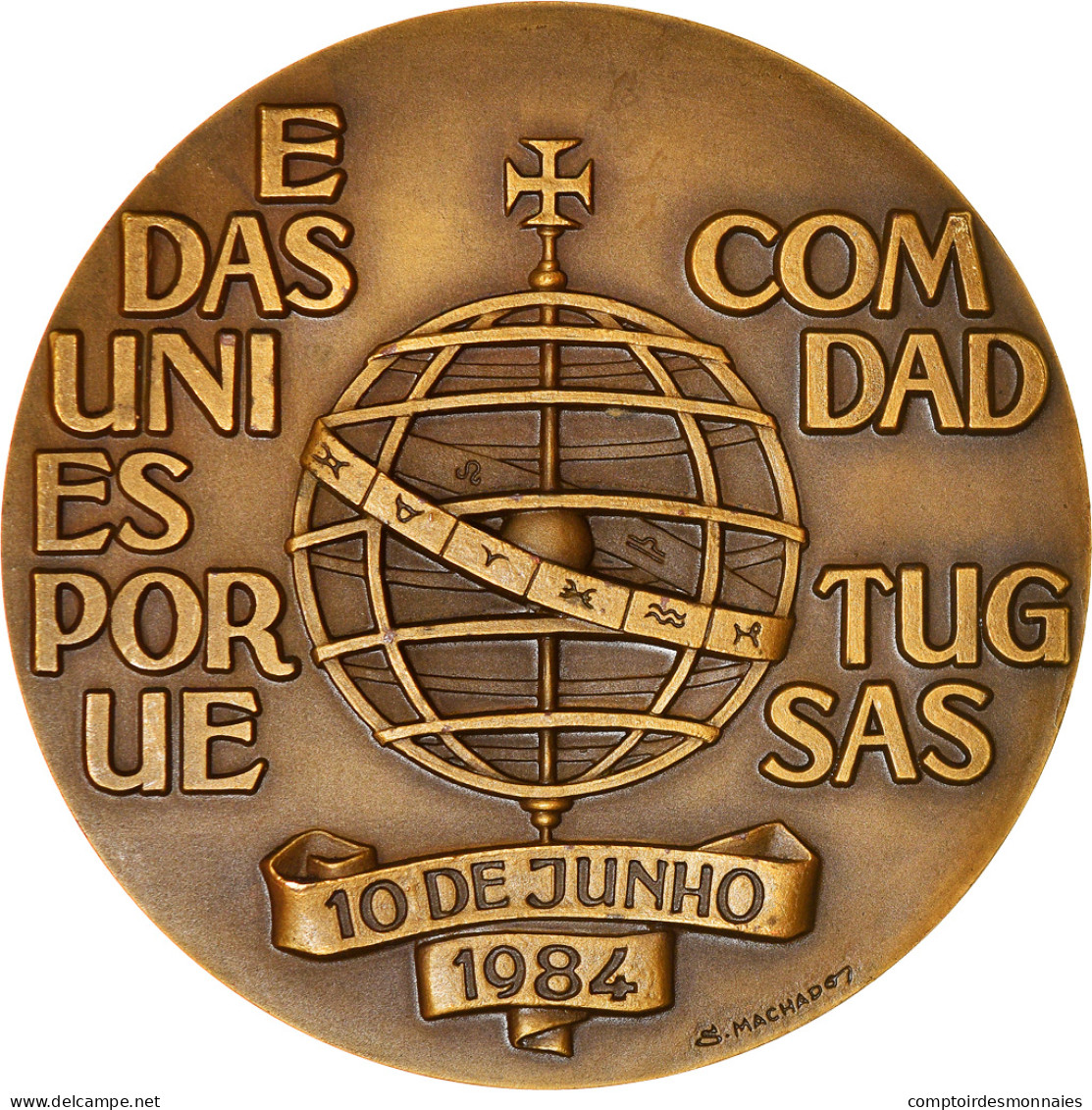 Portugal, Médaille, Dia De Portugal De Camoes, 1984, Machado, SPL, Bronze - Andere & Zonder Classificatie