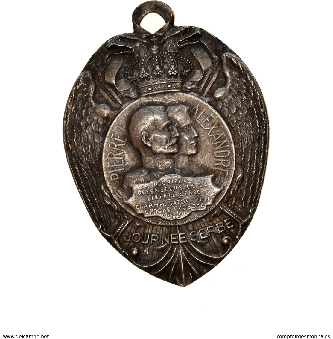 Serbie, Médaille, Journée Serbe, 1916, SUP, Silvered Bronze - Andere & Zonder Classificatie