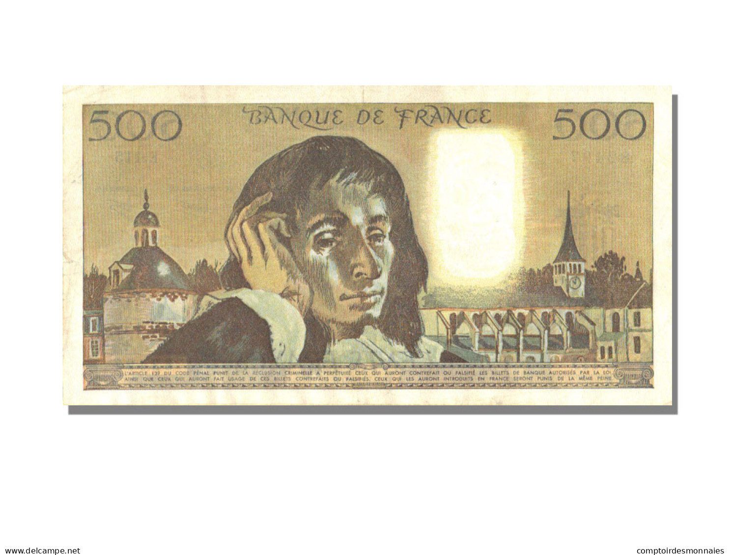 Billet, France, 500 Francs, 500 F 1968-1993 ''Pascal'', 1980, 1980-04-03, TTB+ - 500 F 1968-1993 ''Pascal''