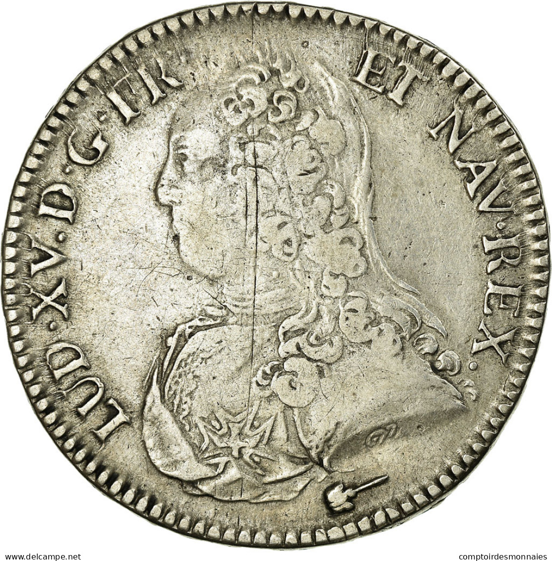 Monnaie, France, Louis XV, 1/2 Écu Aux Branches D'olivier, 1/2 ECU, 44 Sols - 1715-1774 Luigi XV Il Beneamato