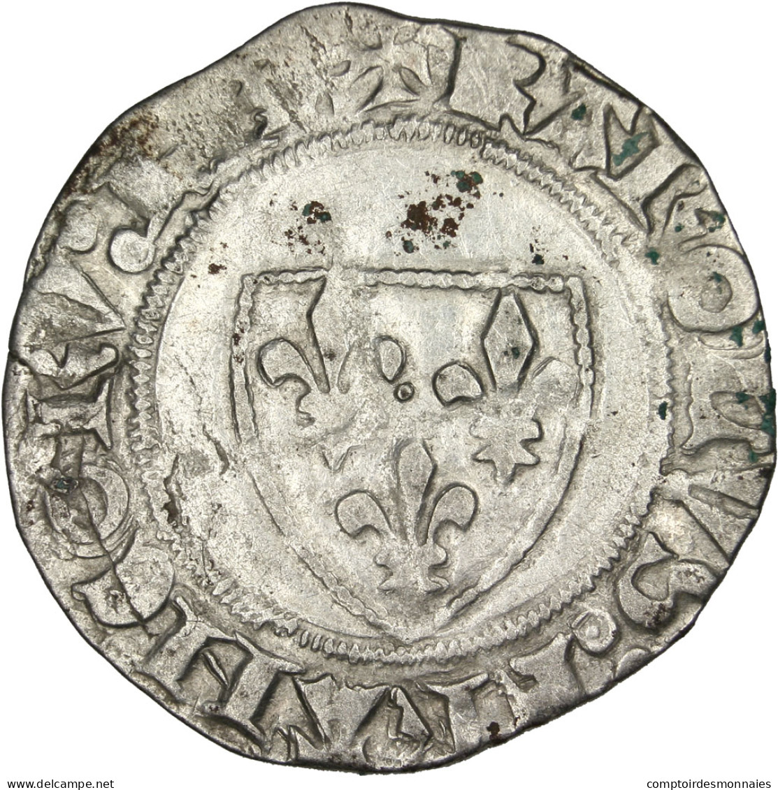 France, Blanc Guénar, 1389, Toulouse, Billon, TTB, Duplessy:377A - 1380-1422 Carlos VI El Bien Amado