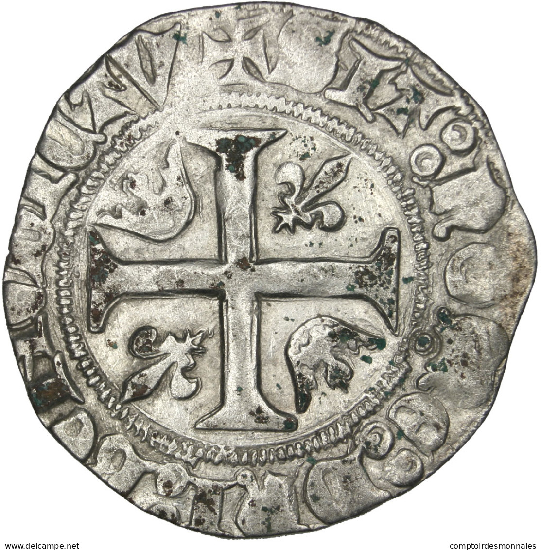 France, Blanc Guénar, 1389, Toulouse, Billon, TTB, Duplessy:377A - 1380-1422 Karl VI. Der Vielgeliebte