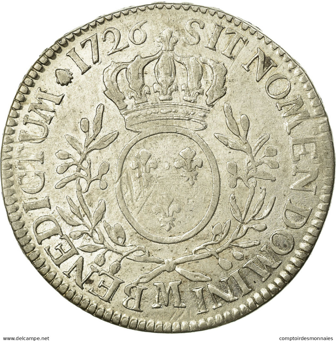 Monnaie, France, Louis XV, Écu Aux Branches D'olivier, Ecu, 1726, Toulouse - 1715-1774 Ludwig XV. Der Vielgeliebte