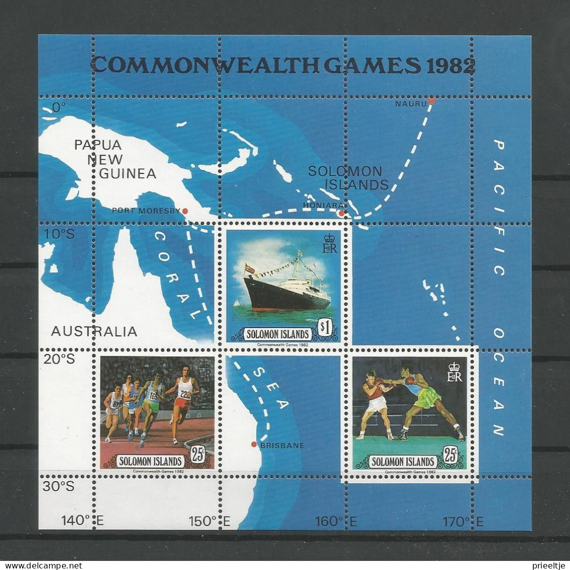 Solomon Islands 1982 Royal Visit & Commonwealth Games S/S  Y.T. BF 10/11 ** - Islas Salomón (1978-...)