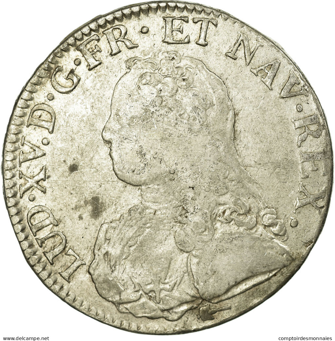 Monnaie, France, Louis XV, Écu Aux Branches D'olivier, Ecu, 1734, Amiens, TB - 1715-1774 Louis XV Le Bien-Aimé