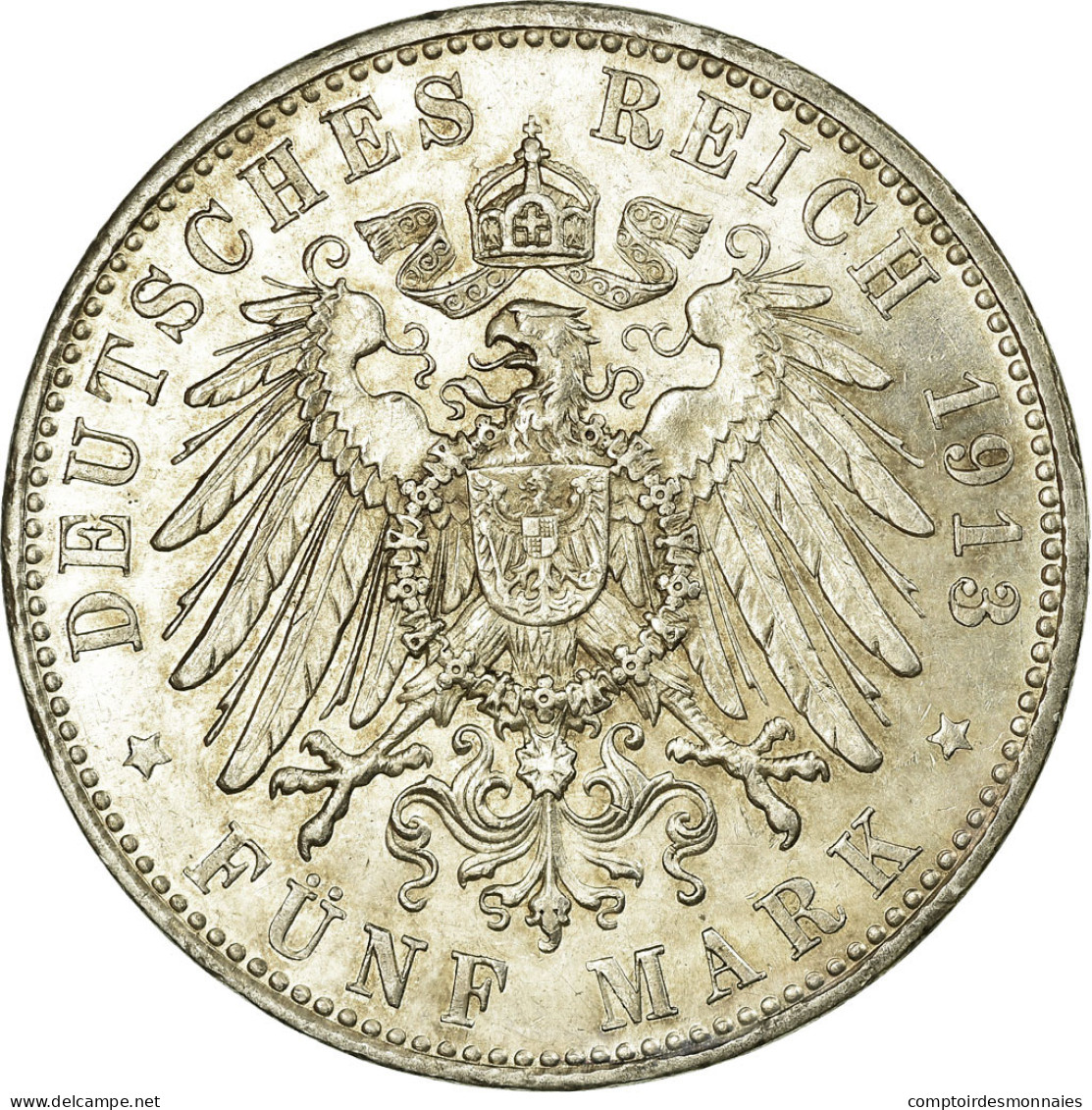 Etats Allemands, BAVARIA, Otto, 5 Mark, 1913, Munich, Argent, SUP, KM:915 - Other & Unclassified